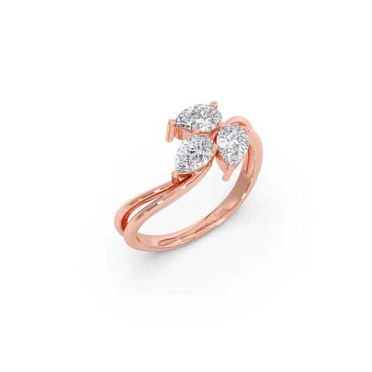 Pear Diamond Trilogy Engagement Ring