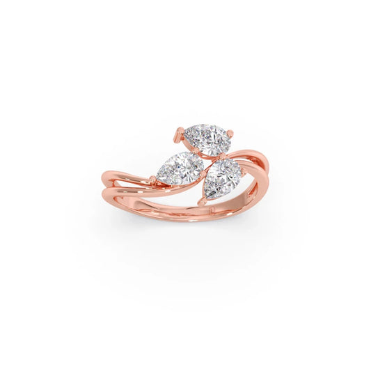Pear Diamond Trilogy Engagement Ring