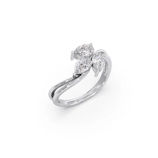 Pear Diamond Trilogy Engagement Ring