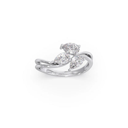 Pear Diamond Trilogy Engagement Ring