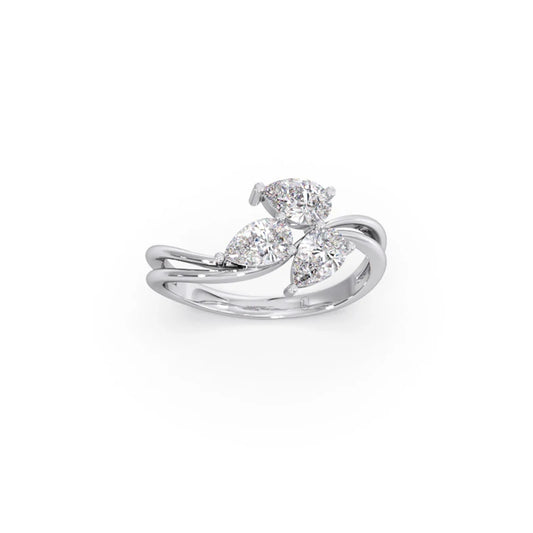 Pear Diamond Trilogy Engagement Ring