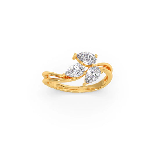 Pear Diamond Trilogy Engagement Ring