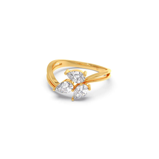 Pear Diamond Trilogy Engagement Ring