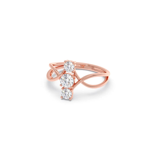 Interlocking Three-Stone Diamond Ring