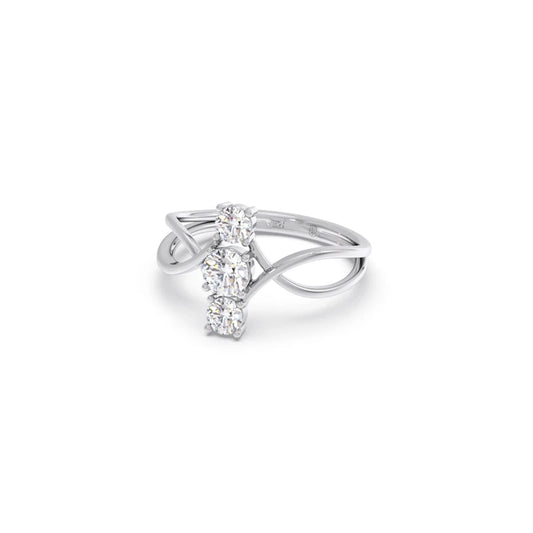 Interlocking Three-Stone Diamond Ring