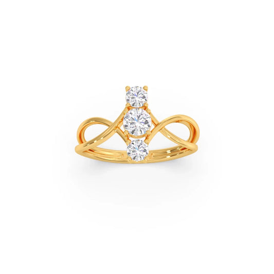 Interlocking Three-Stone Diamond Ring