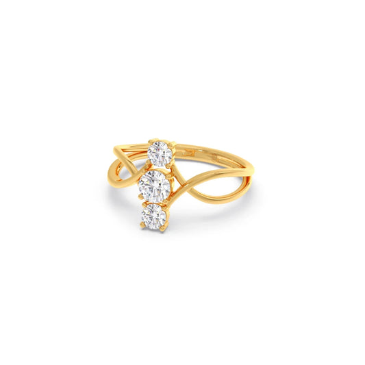Interlocking Three-Stone Diamond Ring