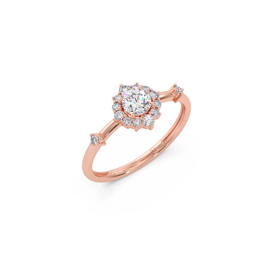 Starburst Diamond Engagement Ring