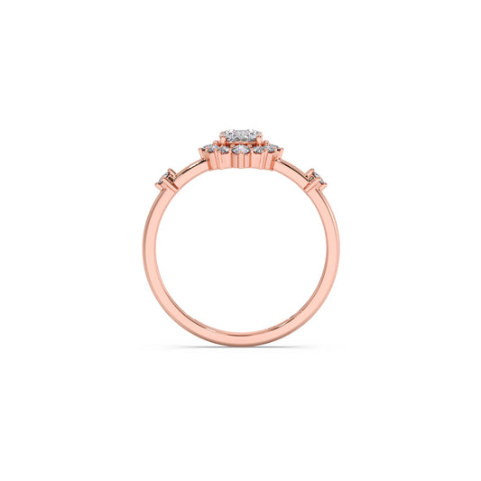 Starburst Diamond Engagement Ring