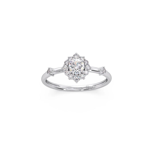 Starburst Diamond Engagement Ring