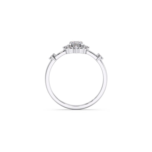 Starburst Diamond Engagement Ring