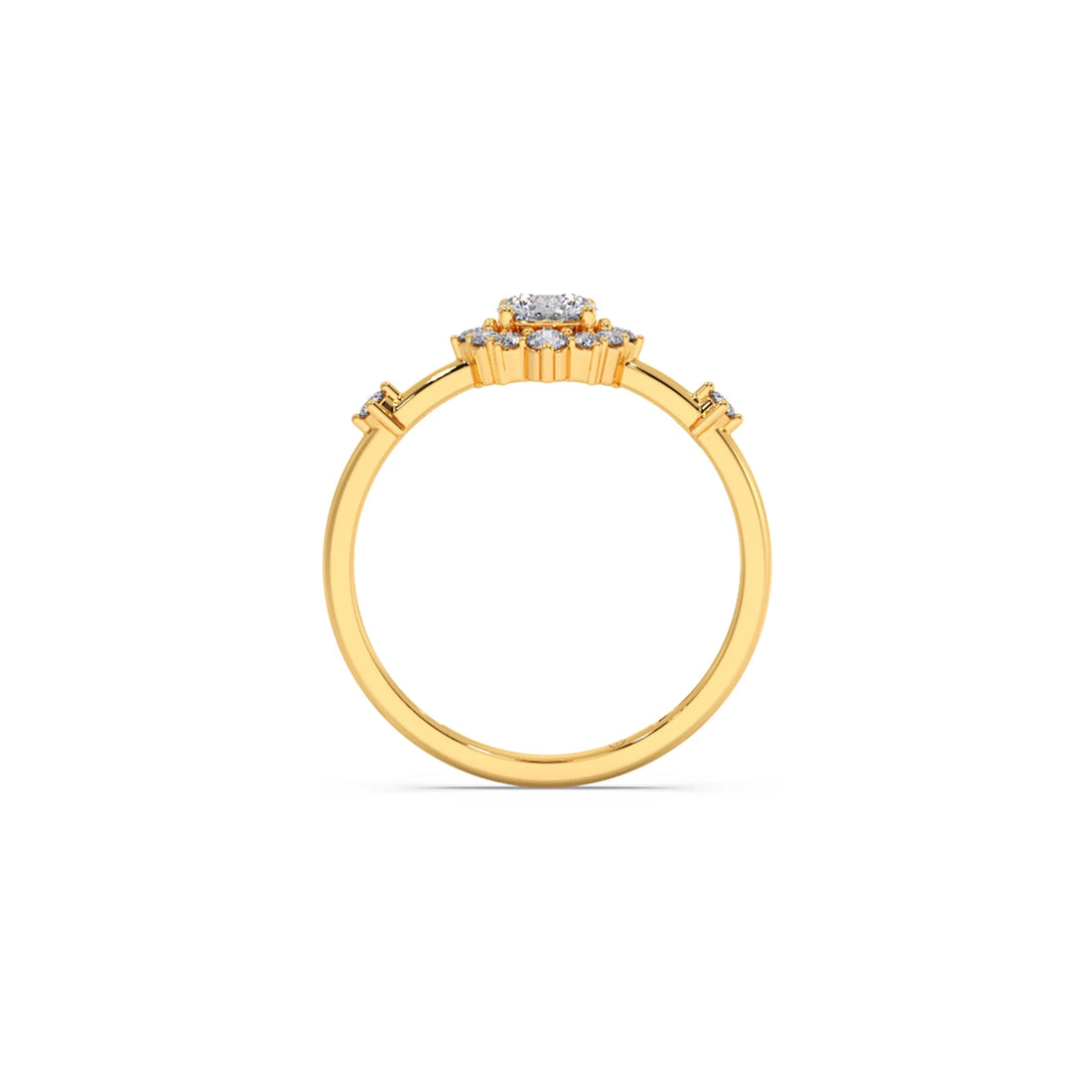 Starburst Diamond Engagement Ring