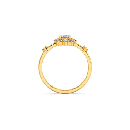 Starburst Diamond Engagement Ring