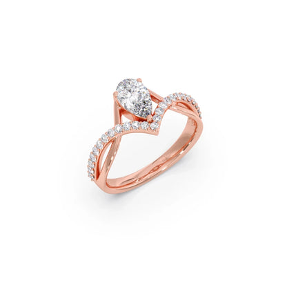 Whimsical Pear Diamond Ring