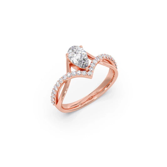 Whimsical Pear Diamond Ring
