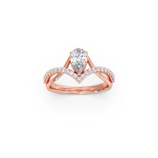 Whimsical Pear Diamond Ring