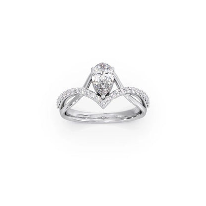Whimsical Pear Diamond Ring