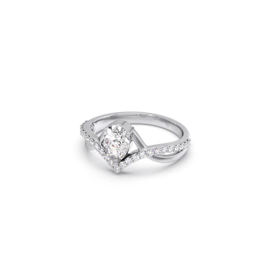 Whimsical Pear Diamond Ring