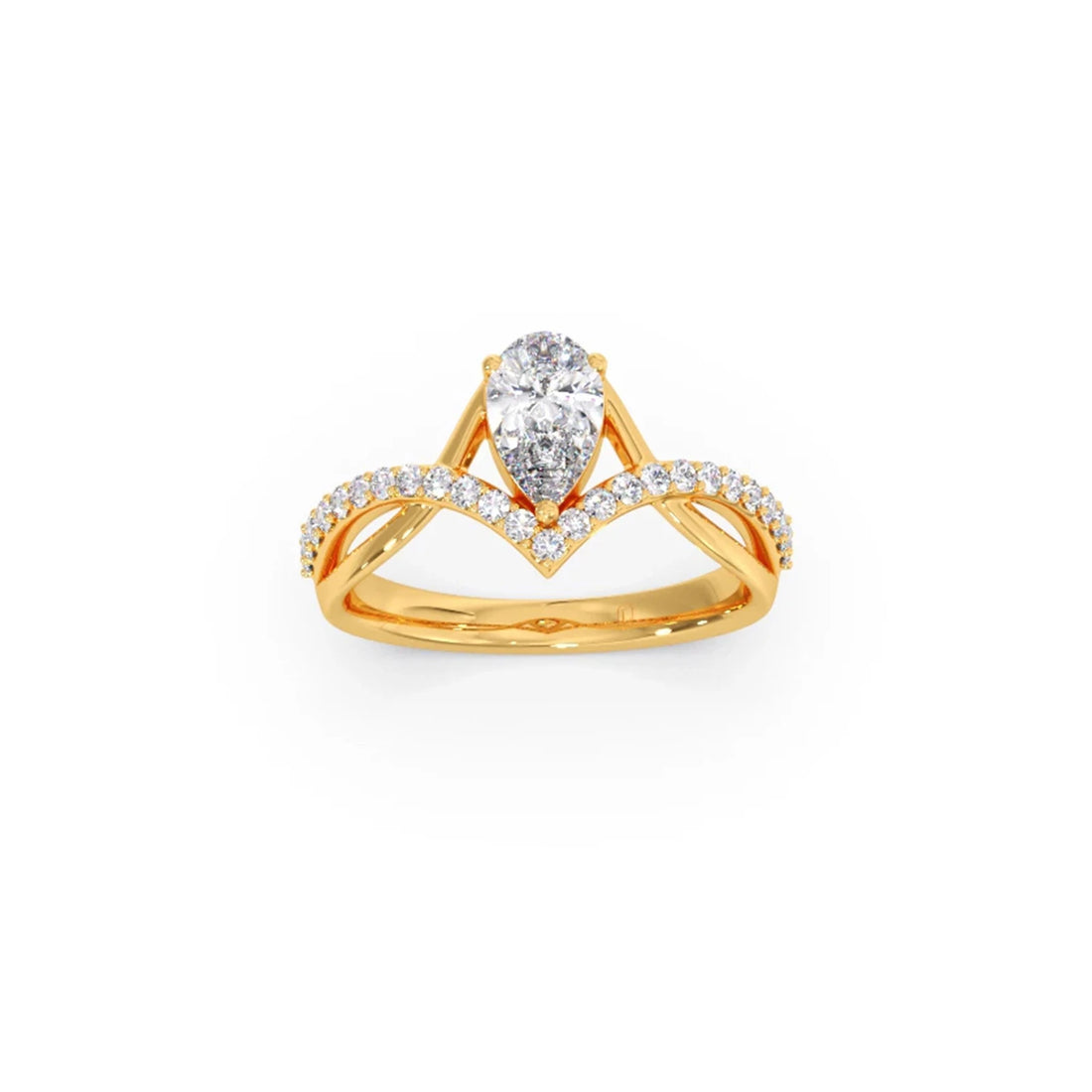 Whimsical Pear Diamond Ring