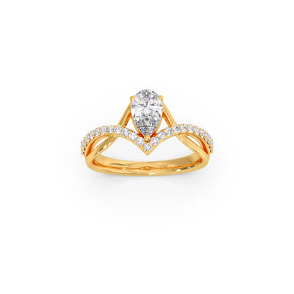 Whimsical Pear Diamond Ring