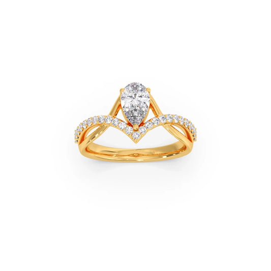 Whimsical Pear Diamond Ring