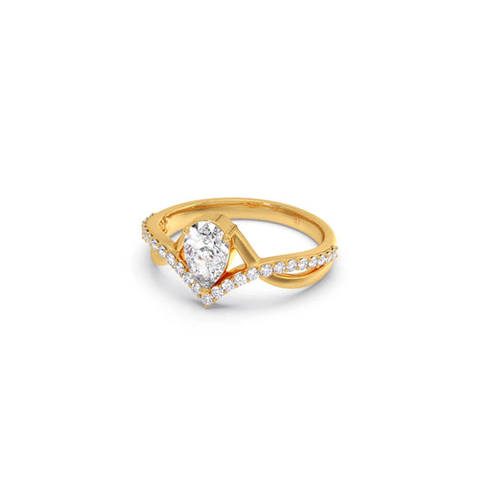 Whimsical Pear Diamond Ring