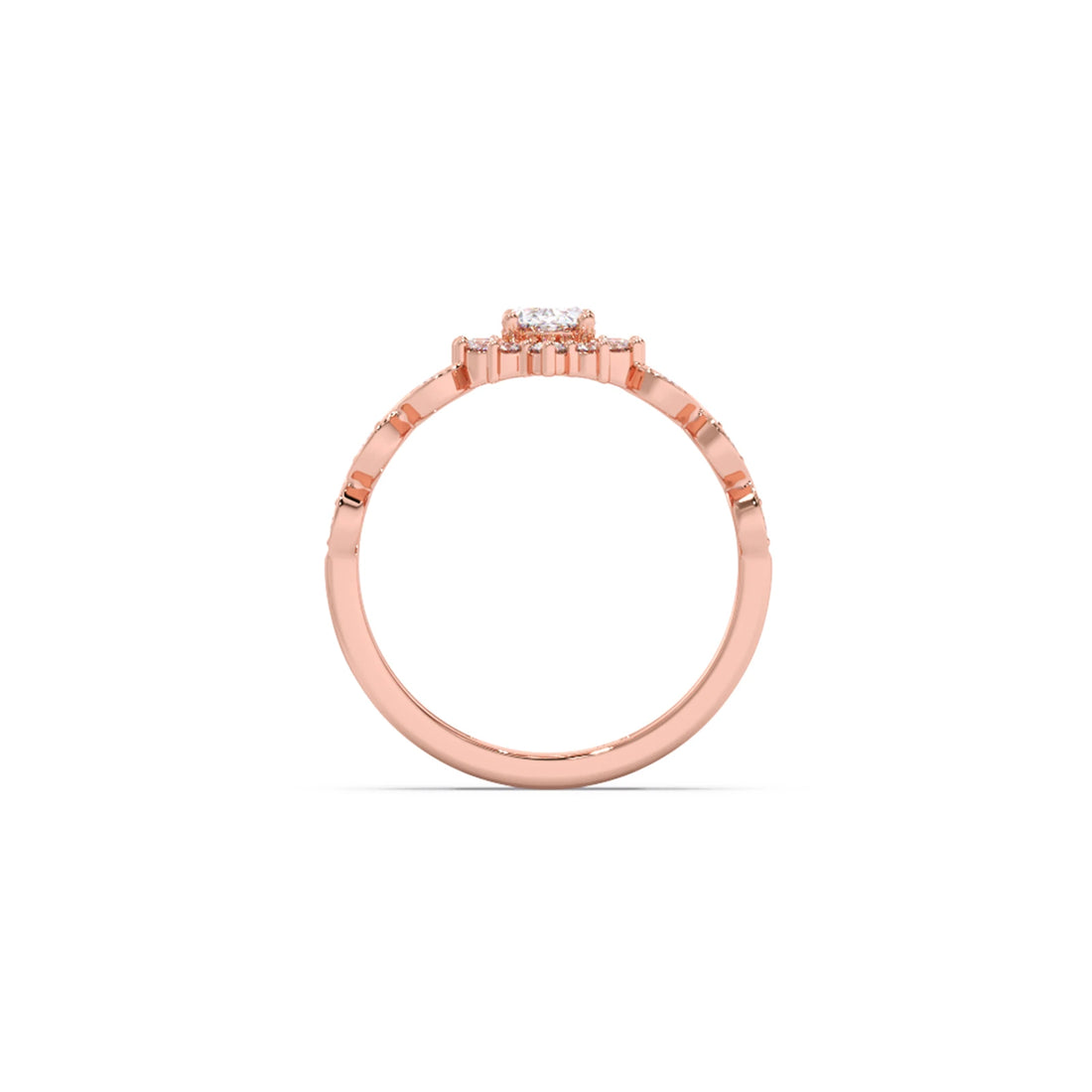 Vintage Halo Oval Diamond Ring