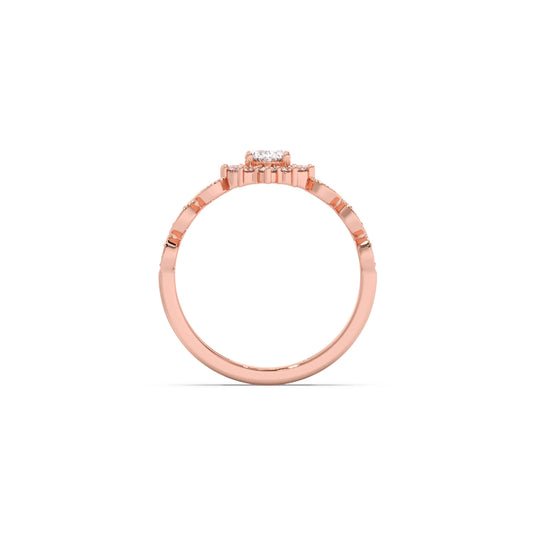 Vintage Halo Oval Diamond Ring