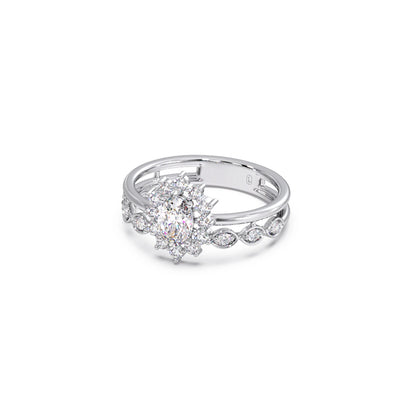 Vintage Halo Oval Diamond Ring