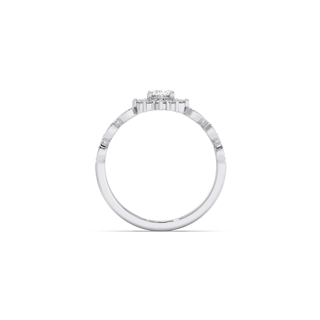 Vintage Halo Oval Diamond Ring