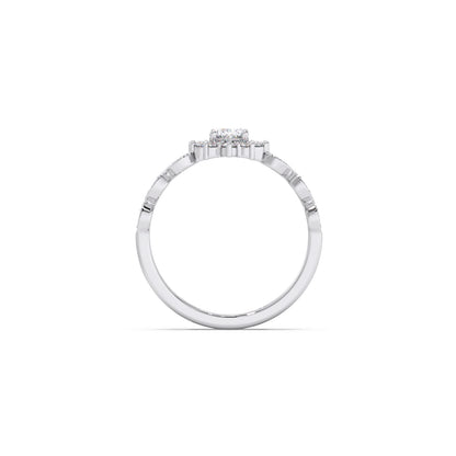 Vintage Halo Oval Diamond Ring