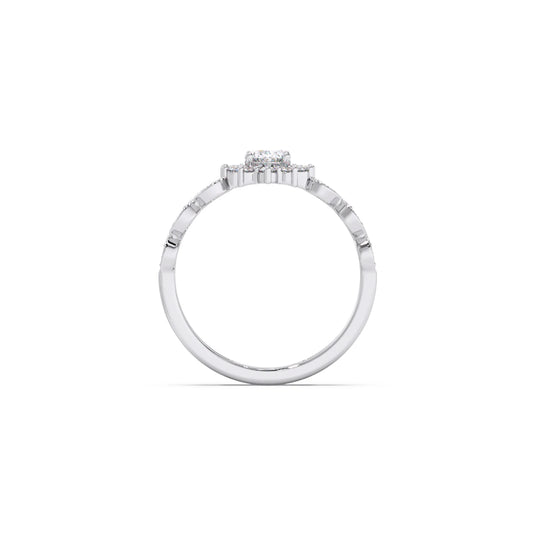 Vintage Halo Oval Diamond Ring