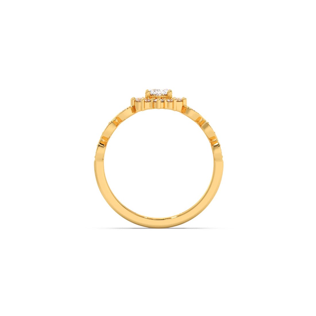 Vintage Halo Oval Diamond Ring