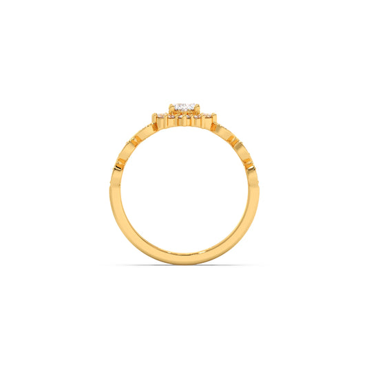 Vintage Halo Oval Diamond Ring