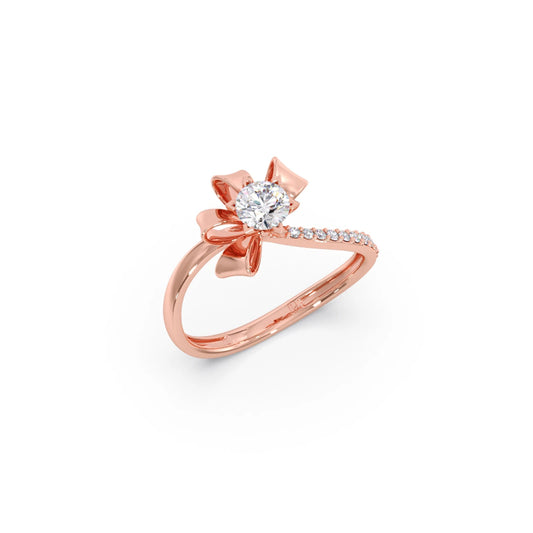 Whimsical Round Diamond Engagement Ring