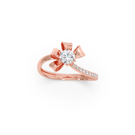 Whimsical Round Diamond Engagement Ring