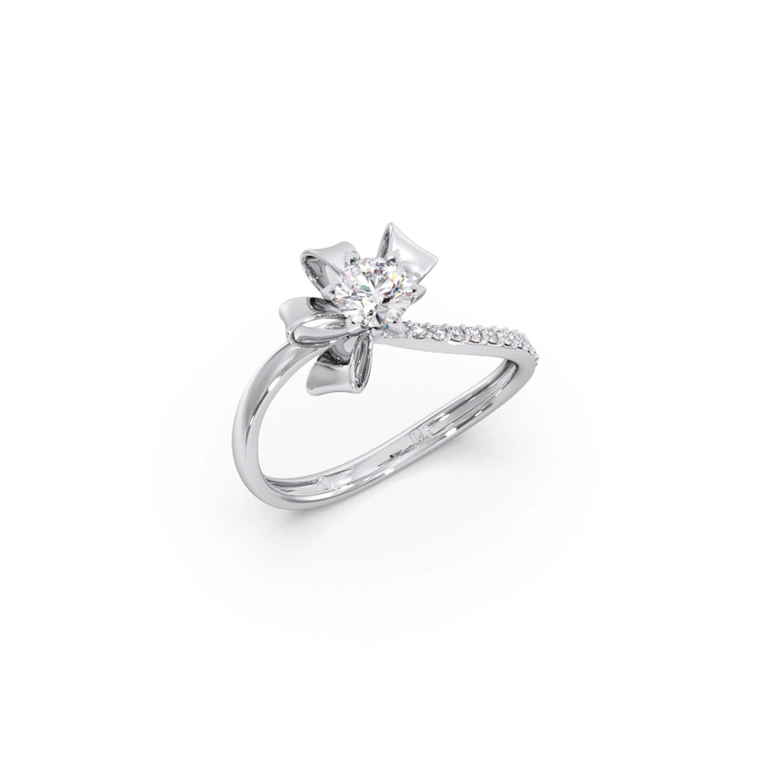 Whimsical Round Diamond Engagement Ring
