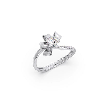Whimsical Round Diamond Engagement Ring