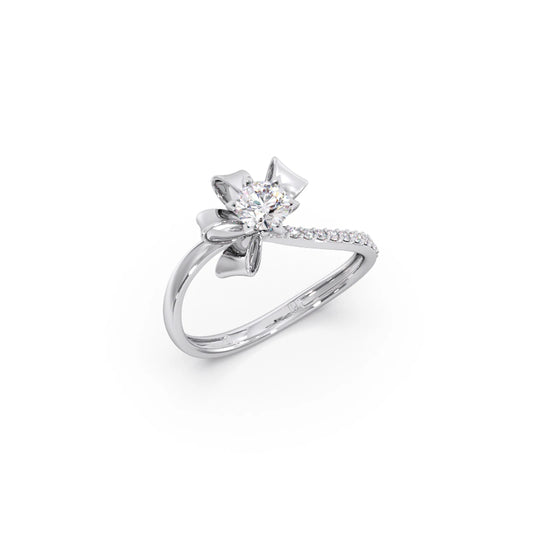 Whimsical Round Diamond Engagement Ring