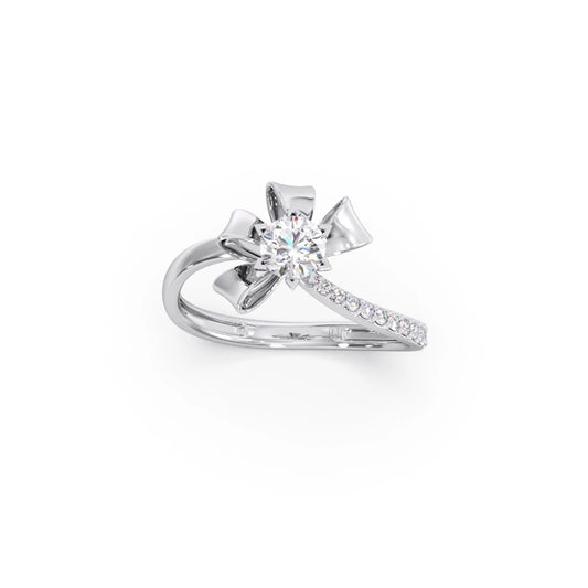 Whimsical Round Diamond Engagement Ring