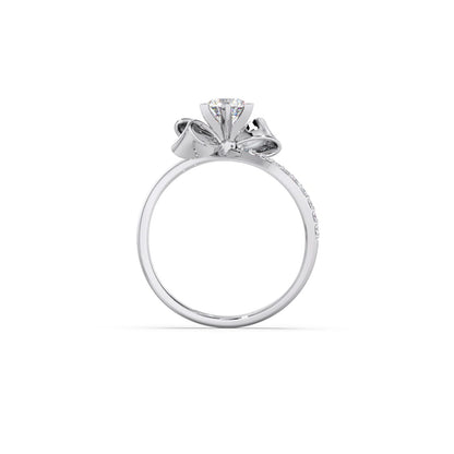 Whimsical Round Diamond Engagement Ring