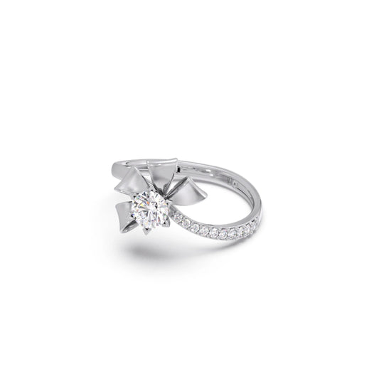 Whimsical Round Diamond Engagement Ring