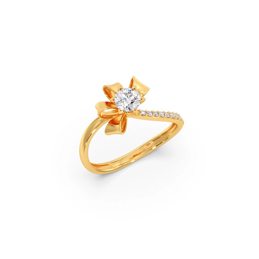 Whimsical Round Diamond Engagement Ring