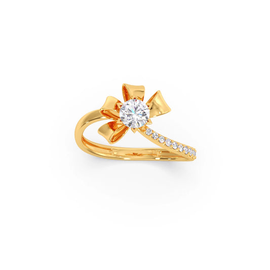 Whimsical Round Diamond Engagement Ring