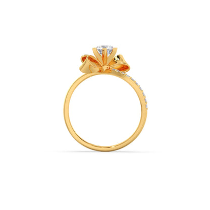 Whimsical Round Diamond Engagement Ring