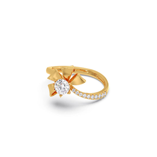 Whimsical Round Diamond Engagement Ring