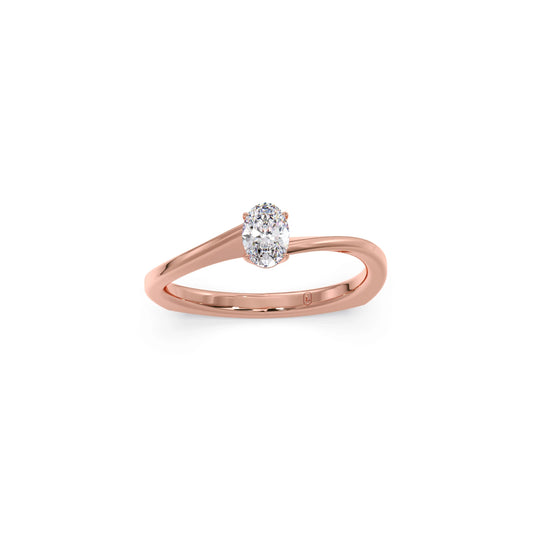 Elegant Twist Solitaire Engagement Band