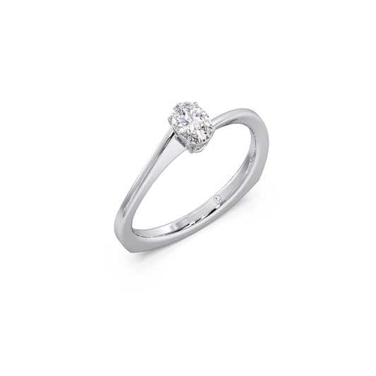 Elegant Twist Solitaire Engagement Band