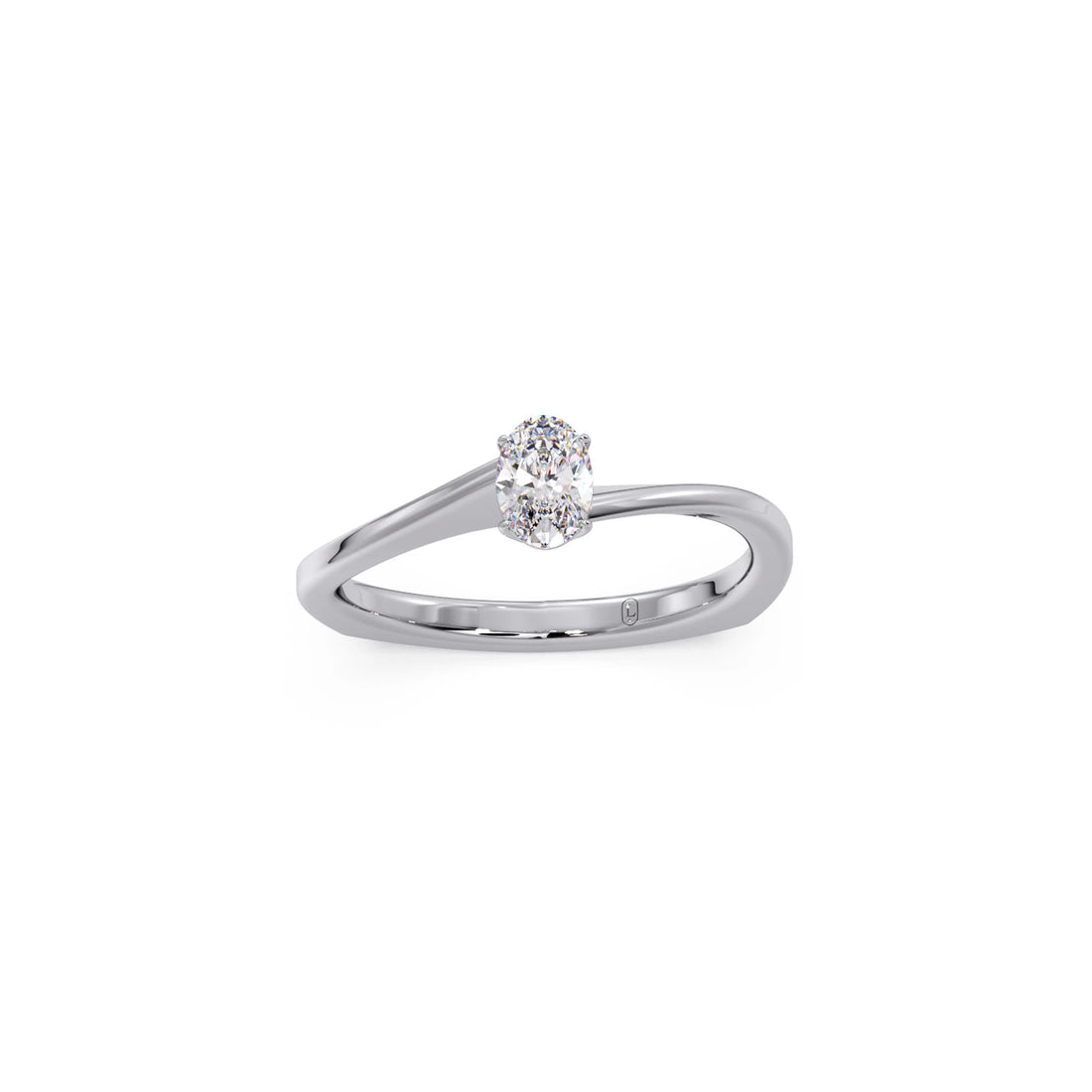 Elegant Twist Solitaire Engagement Band