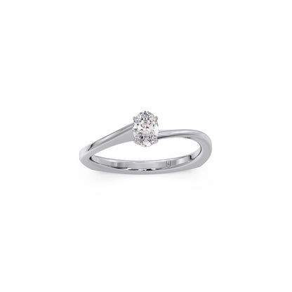 Elegant Twist Solitaire Engagement Band
